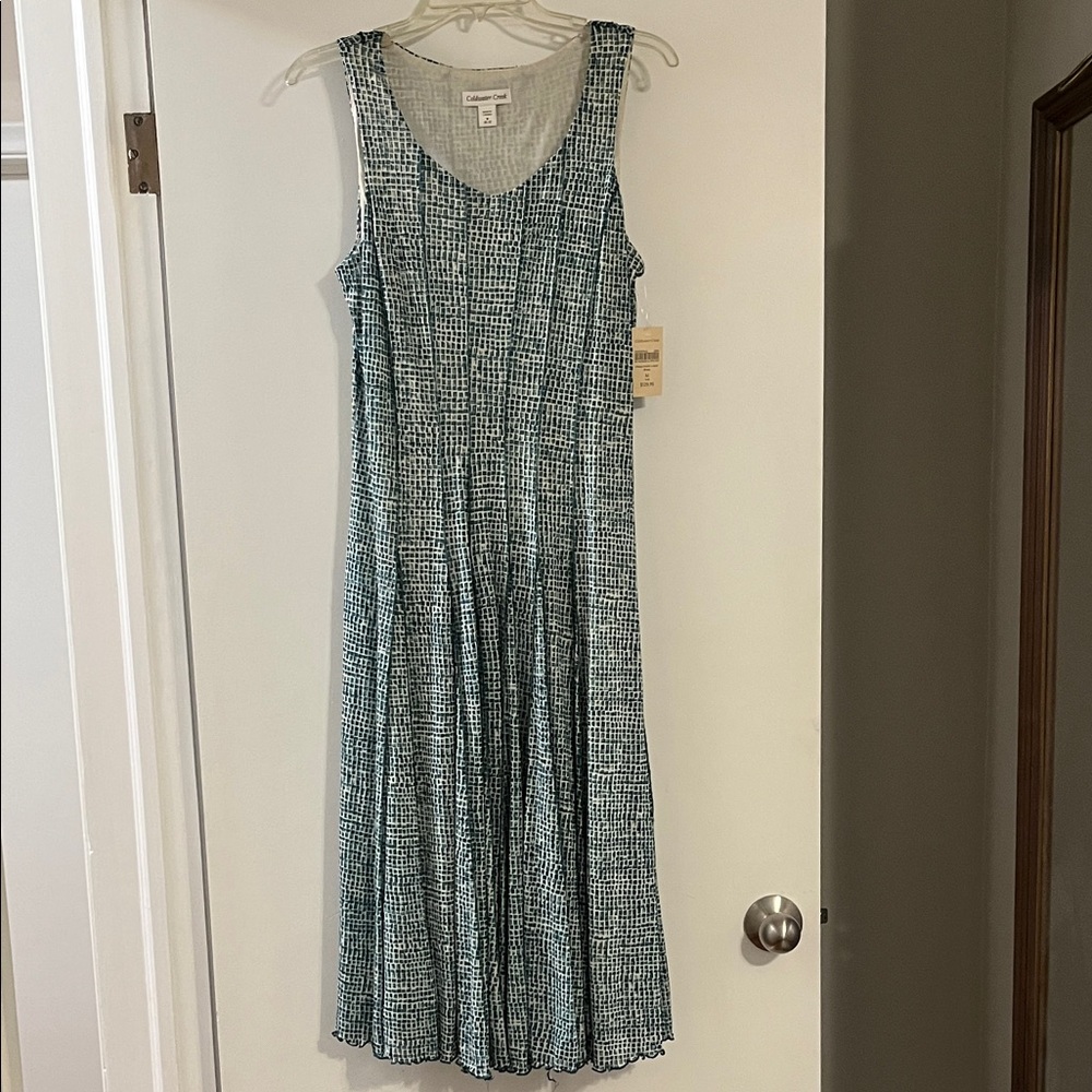 NWT Coldwater Creek Sleeveless Green Patterned Dress